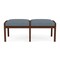 Lesro Lenox Wood 2 Seat Bench Wood Frame, Walnut, RF Serene Upholstery LW2001 - alternate 1